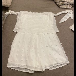 White dressy romper